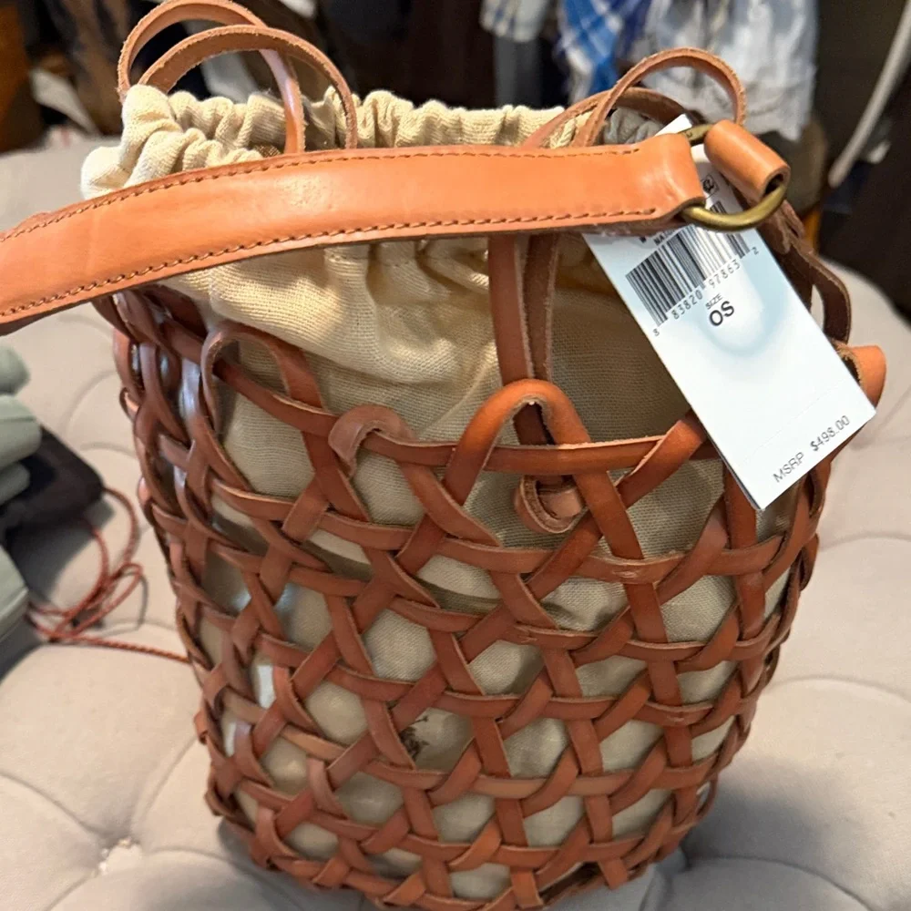 Polo by Ralph Lauren Brown Woven Leather Tote - Picture 6 of 6